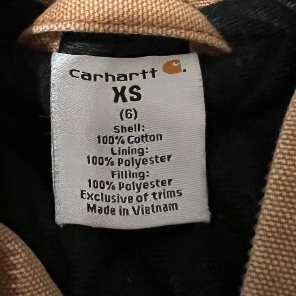 Carhartt Boys' Flannel-Lined Hooded Canvas Insulated Zip-Up Jacket - Picture 3 of 5